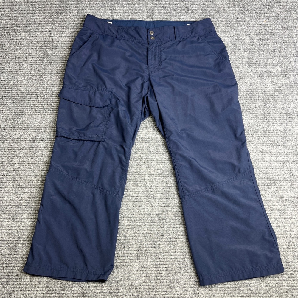 Columbia PFG Omni-Shade Navy Blue Capri Fishing Pants Womens 8 21L